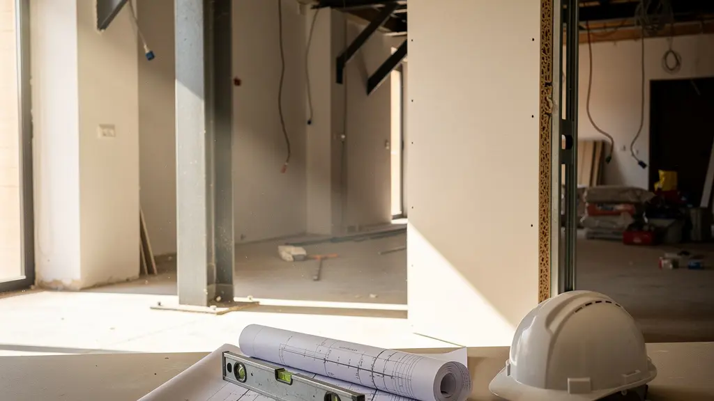 Árbol de decisión visual para determinar el tipo de permiso necesario según el tipo de tabique