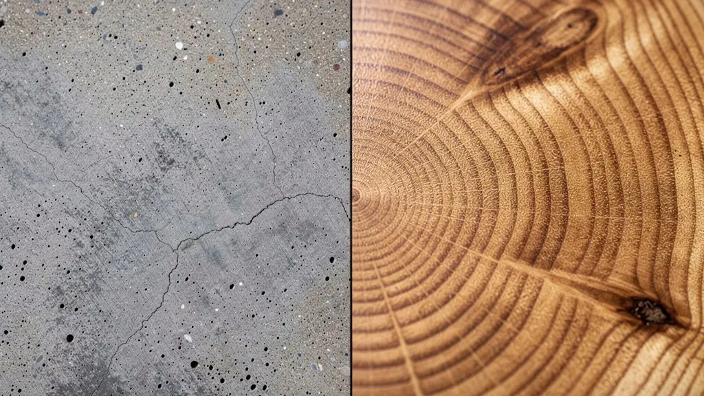 Comparación visual de huella de carbono entre construcción de hormigón y madera