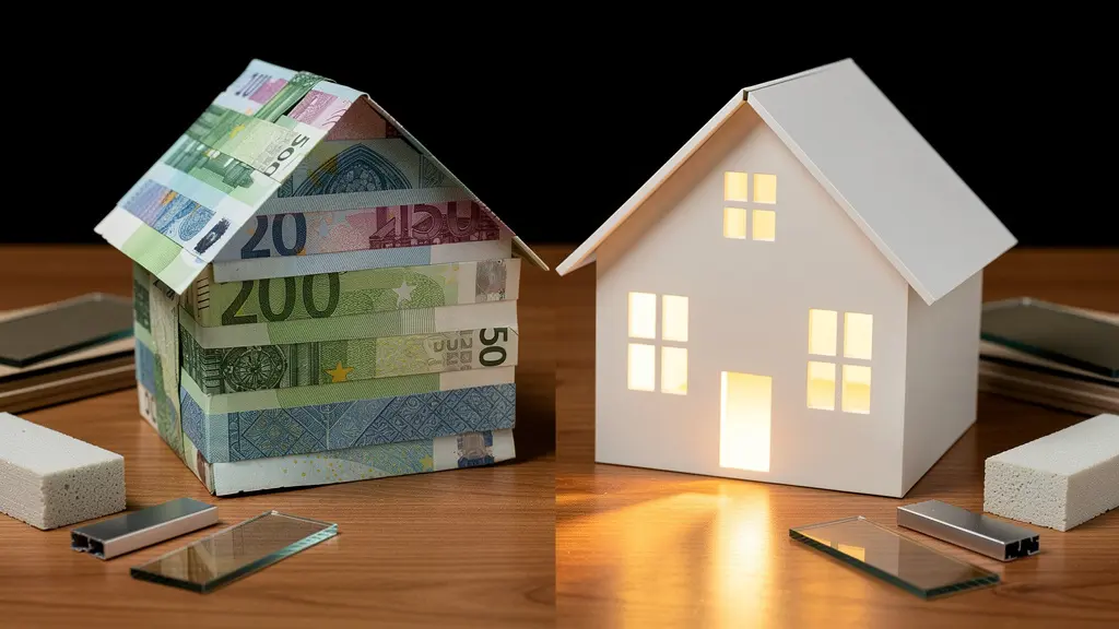 Comparación visual de costes de reforma energética en vivienda