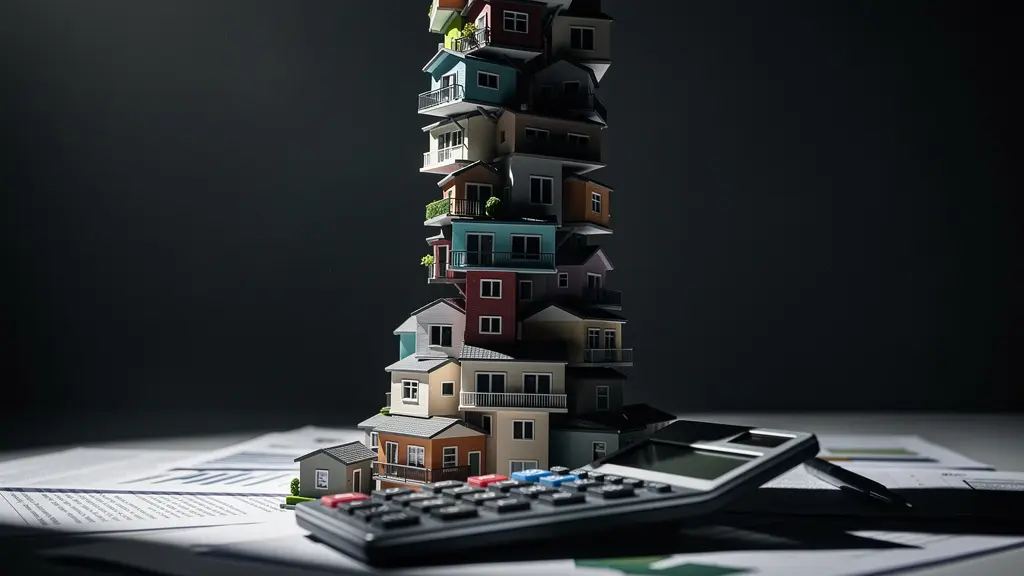 Concepto visual del estrés financiero y la gestión de deuda inmobiliaria