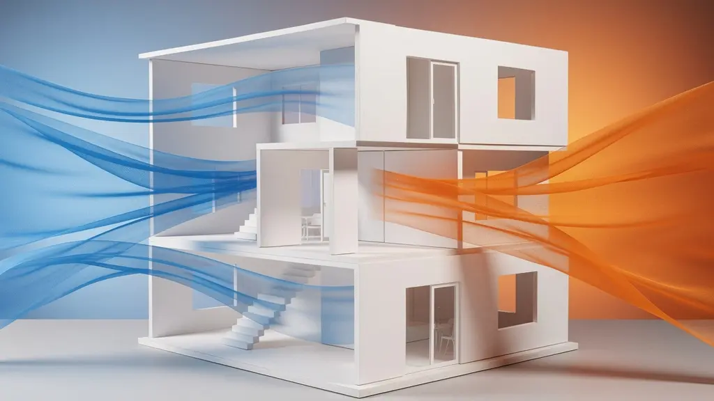 Diagrama técnico del sistema de bypass de ventilación mecánica para enfriamiento nocturno en verano